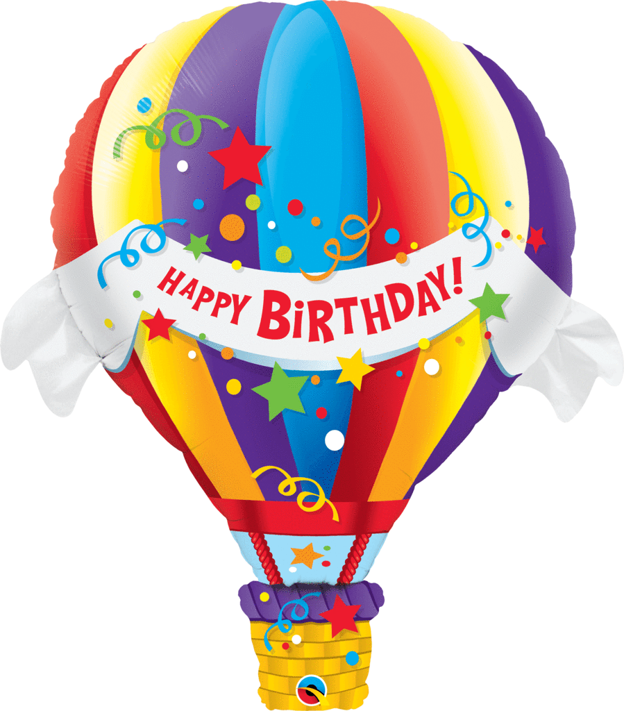 Happy Birthday Jumbo Hot Air Balloon 42" Balloon - Hot Air Balloon Birthday (899x1024)