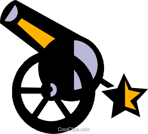 Canons Royalty Free Vector Clip Art Illustration - Emblem (480x434)