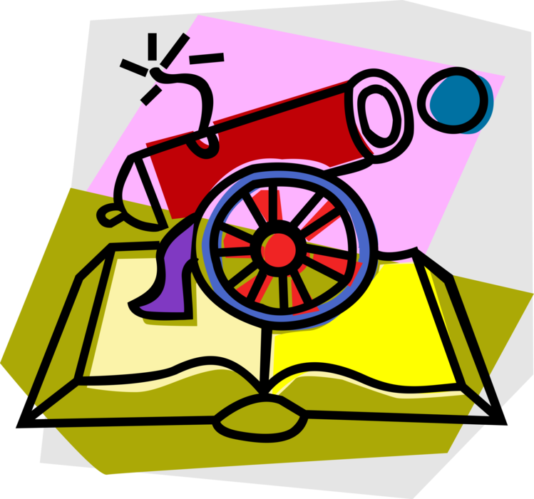 Vector Illustration Of Cannon Artillery Weapon With - Vector Illustration Of Cannon Artillery Weapon With (749x700)