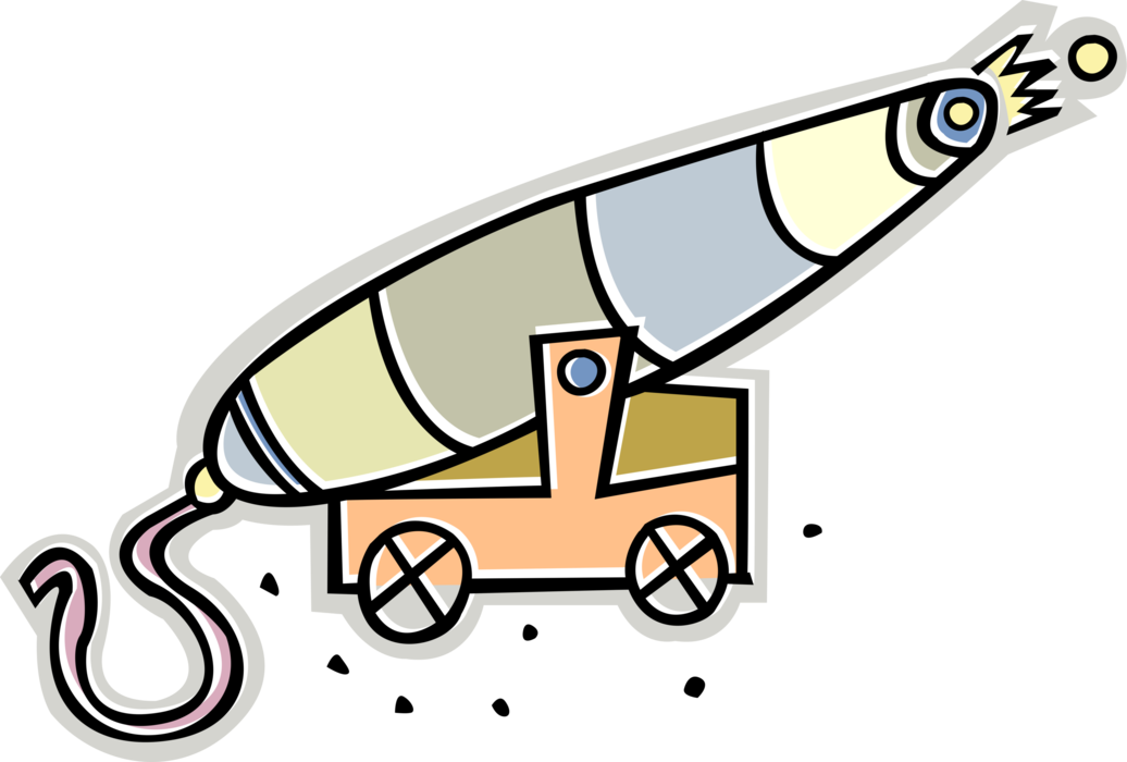 Vector Illustration Of Cannon Artillery Weapon Fires - Vector Illustration Of Cannon Artillery Weapon Fires (1036x700)
