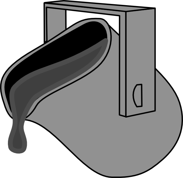 Gray Clipart Bucket - Black Paint Bucket Png (600x586)