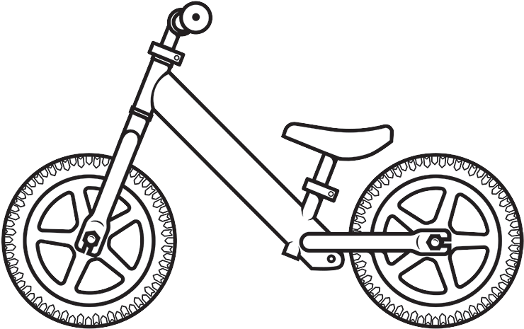 Drawn Pushbike Dirt Bike - Balance Bike For Coloring (750x475)