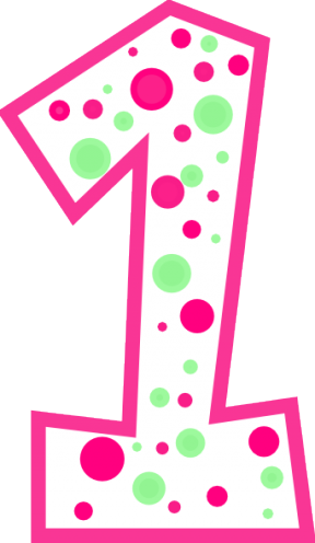 Number 2 With Dots Clipart - Cute Number 1 Clipart (288x496)