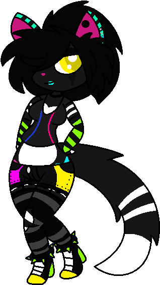 Neon Wolf By Superluigi1025 - Illustration (345x575)