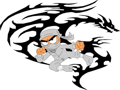 For All Of Those Out There With A Broken Attic Ladder - Png Black And White Ninja (413x310)