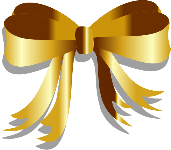 Golden Ribbon Transparent Background Png - Ribbon Gold Vector Png (600x527)