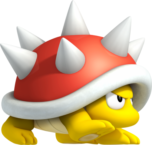 Spiny Is A Sub-species Of Koopa And A Recurring Enemy - Mario Turtle With Spikes (502x479)