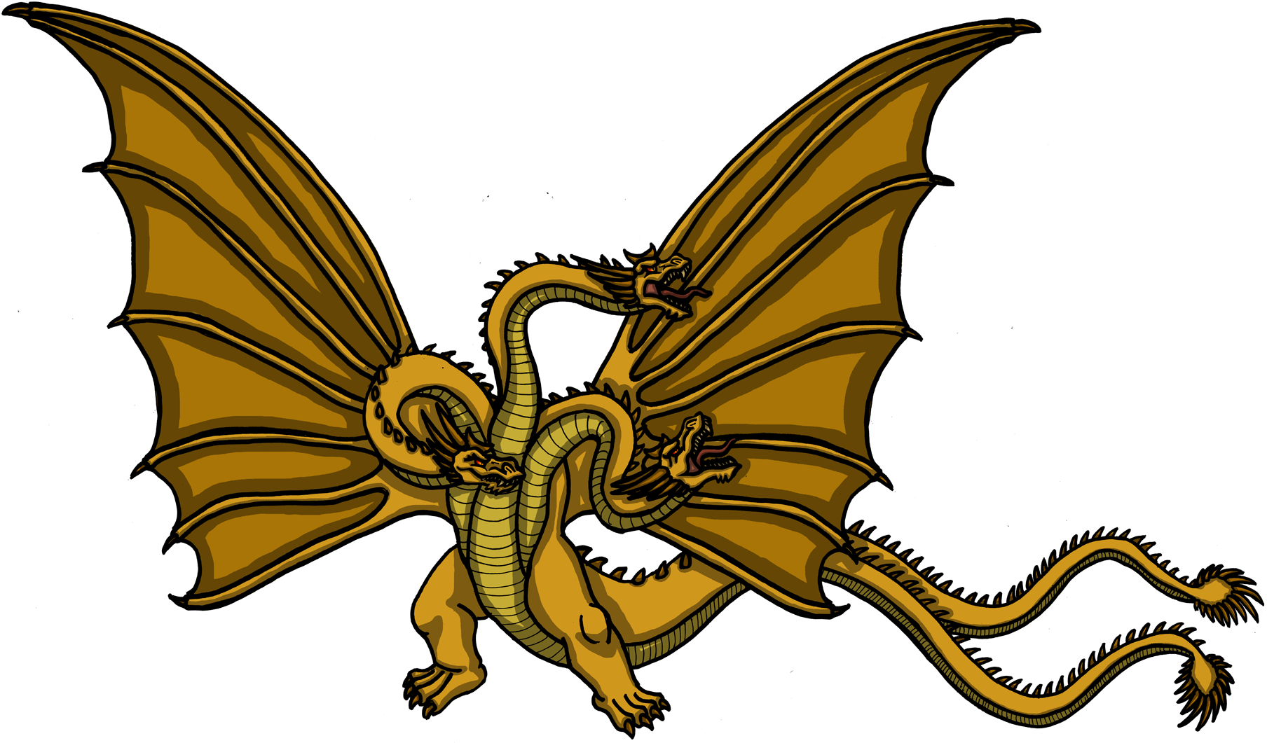 Today's Ichf Is Perhaps The Most Dastardly, Fiendish - King Ghidorah Transparent (2000x1172)