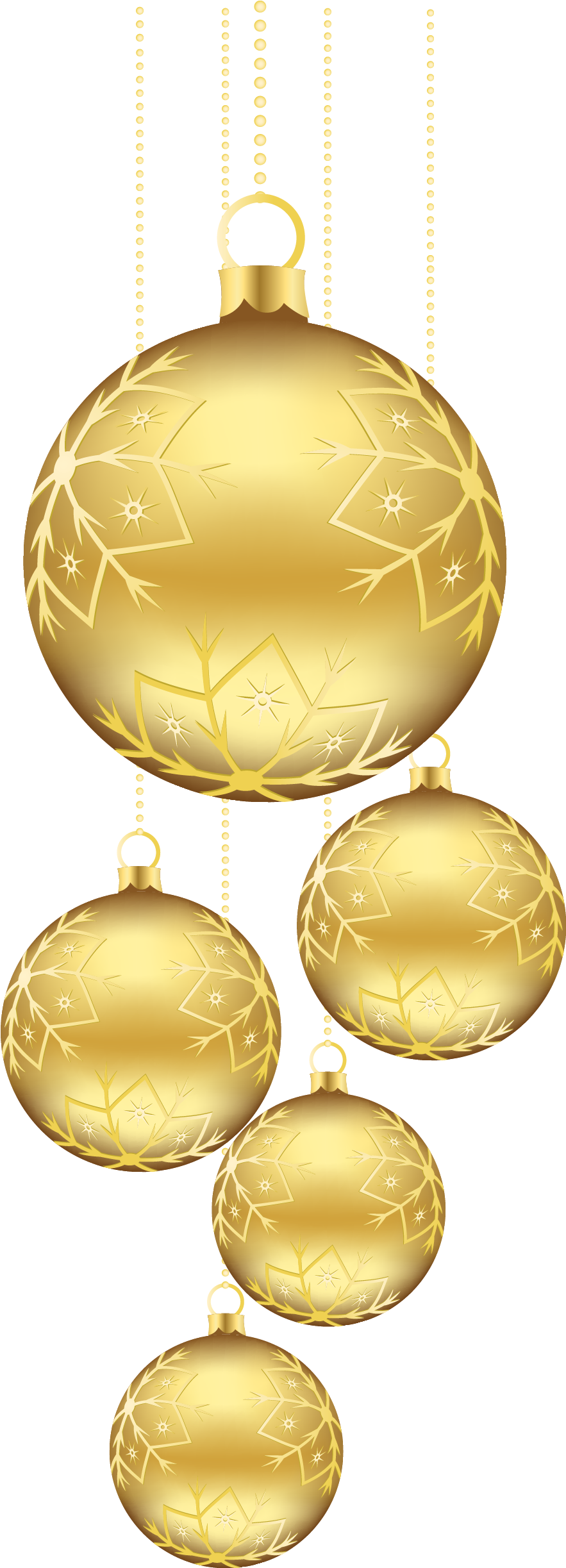 Golden Ball Png Photo - Hanging Gold Christmas Balls (927x2461)