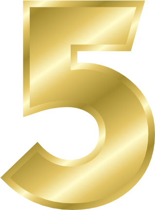 Gold Design Background Png - Number 5 Gold Png (317x570)