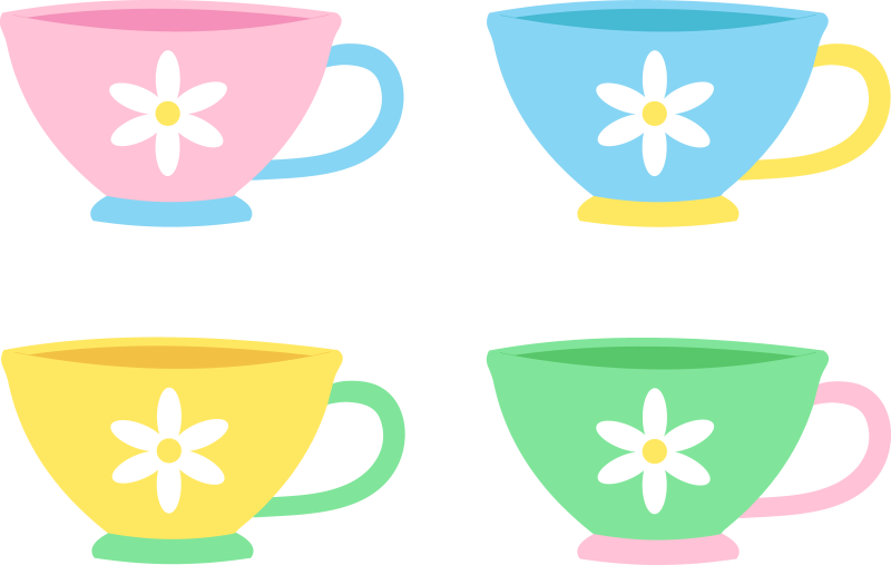 Pin Alice In Wonderland Tea Cup Clip Art - Cute Tea Cup Clipart (800x507)