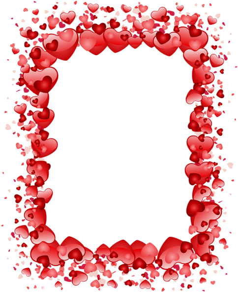 1 Credit - Love Heart Border Png (489x600)