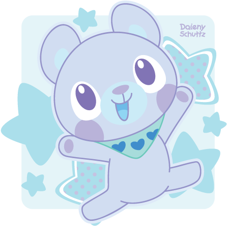 Cutie Bear By Daieny - Blue (500x500)