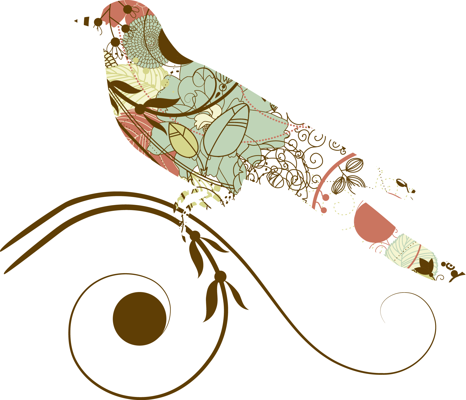 Bird Swirl - - Vector Graphics (1826x1567)