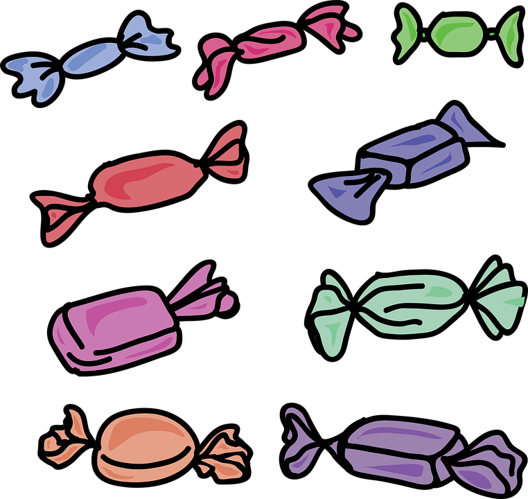 Cartoon, Candy, Sweet, Food, Sugar, Tasty, Delicious - Toffee Clipart (762x720)