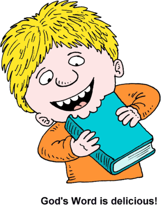 Clip Art Of Boy Eating Bible - Bible Food Clip Art (314x400)
