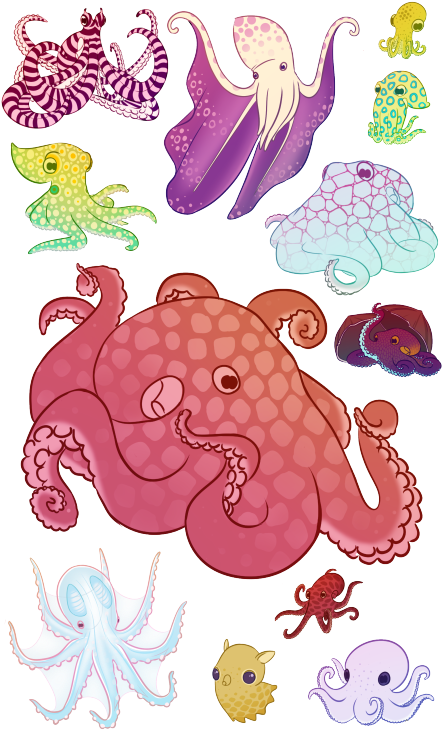 Free Octopus Fish Silhouette Clipart - Octopus (452x750)