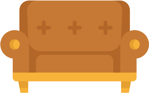 Upholstery Cleaning - Sofa Flat Design Png (512x512)