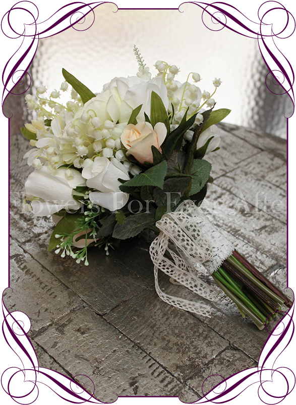 Pretty Feminine Bridal Bouquet Featuring Lily Of The - Flower Girl (608x822)