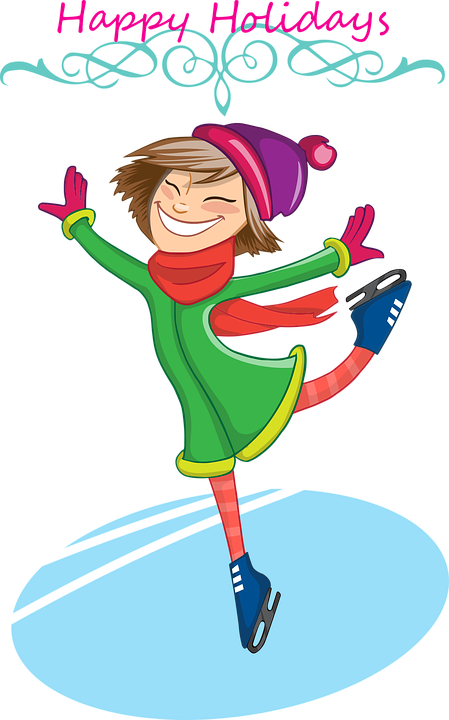 Ice Skating Cliparts 9, Buy Clip Art - Winter Ice Skating Character (449x720)