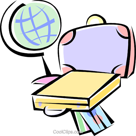 Globe, Luggage And Travel Tickets Royalty Free Vector - Globe, Luggage And Travel Tickets Royalty Free Vector (700x700)