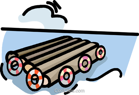 Log Raft Royalty Free Vector Clip Art Illustration - Log Raft Royalty Free Vector Clip Art Illustration (480x329)