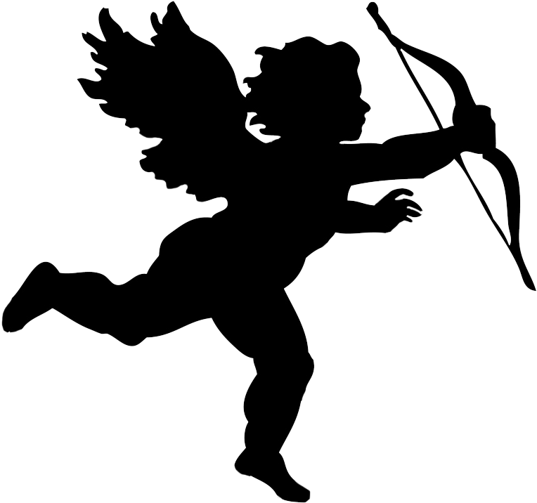 Valentines Day Clip Art Kangaroo Hearts Jpeg - Silhouettes Angel (886x901)