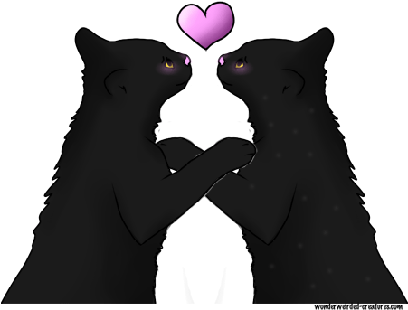 Kitten Clipart Valentine's Day - 2 Cartoon Black Cats (450x360)
