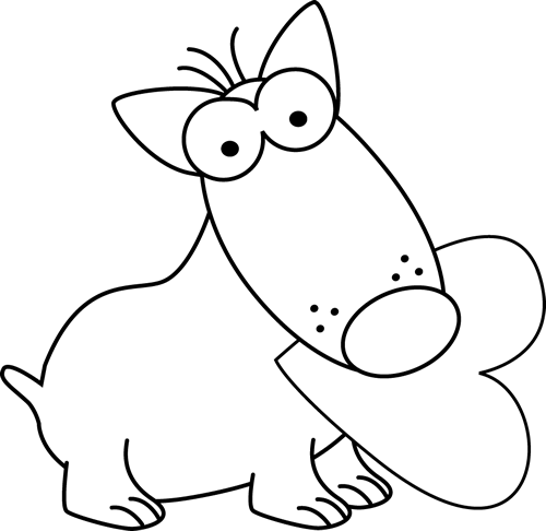 Valentine Clip Art Black And White Dog - Valentine Black And White (500x486)