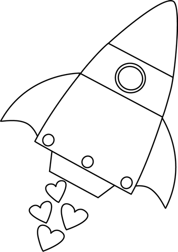 Rocket Clipart Valentine - Circle (352x500)