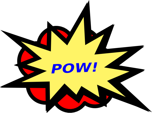 Superhero Pow Sign Clipart (600x445)