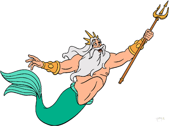 Little Mermaid Triton Clipart (600x450)