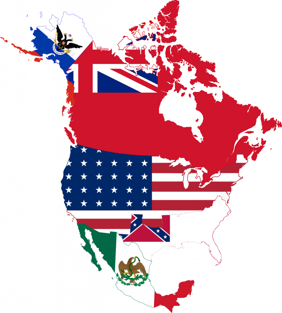 Flag Map North America High Resolution Map Wikimedia - North America Flag Map (925x1024)