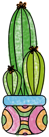 Hand Drawn Watercolor Multiple Cactus Pot Transparent - Watercolor Cactus Transparent Background (512x512)