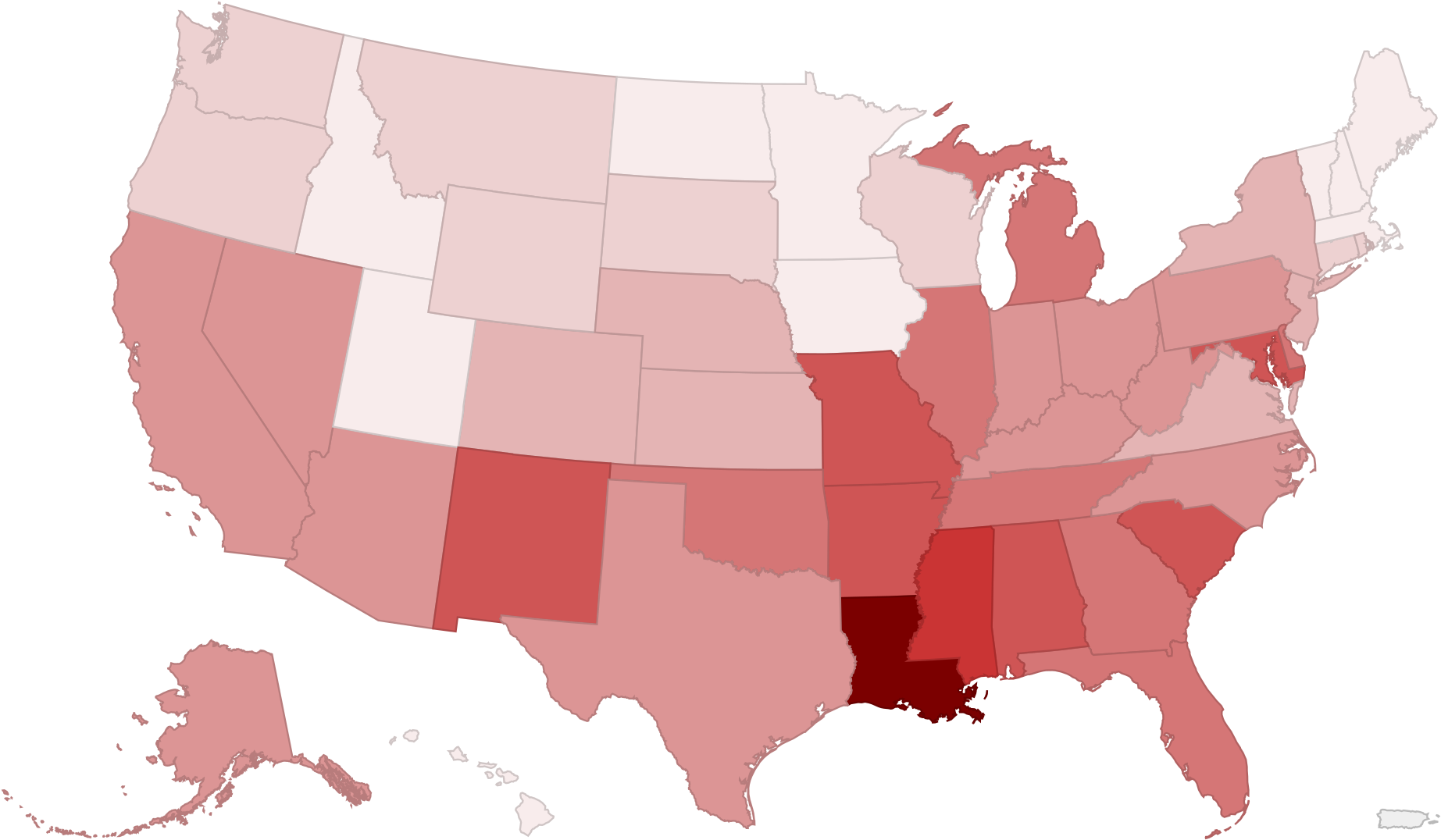 List Of Us States By Homicide Rate Wikipedia - Popular Vote 2016 Map (2000x1174)