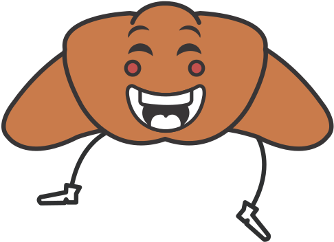 Delicious Croissant Bread Kawaii Character - Vector Graphics (550x550)