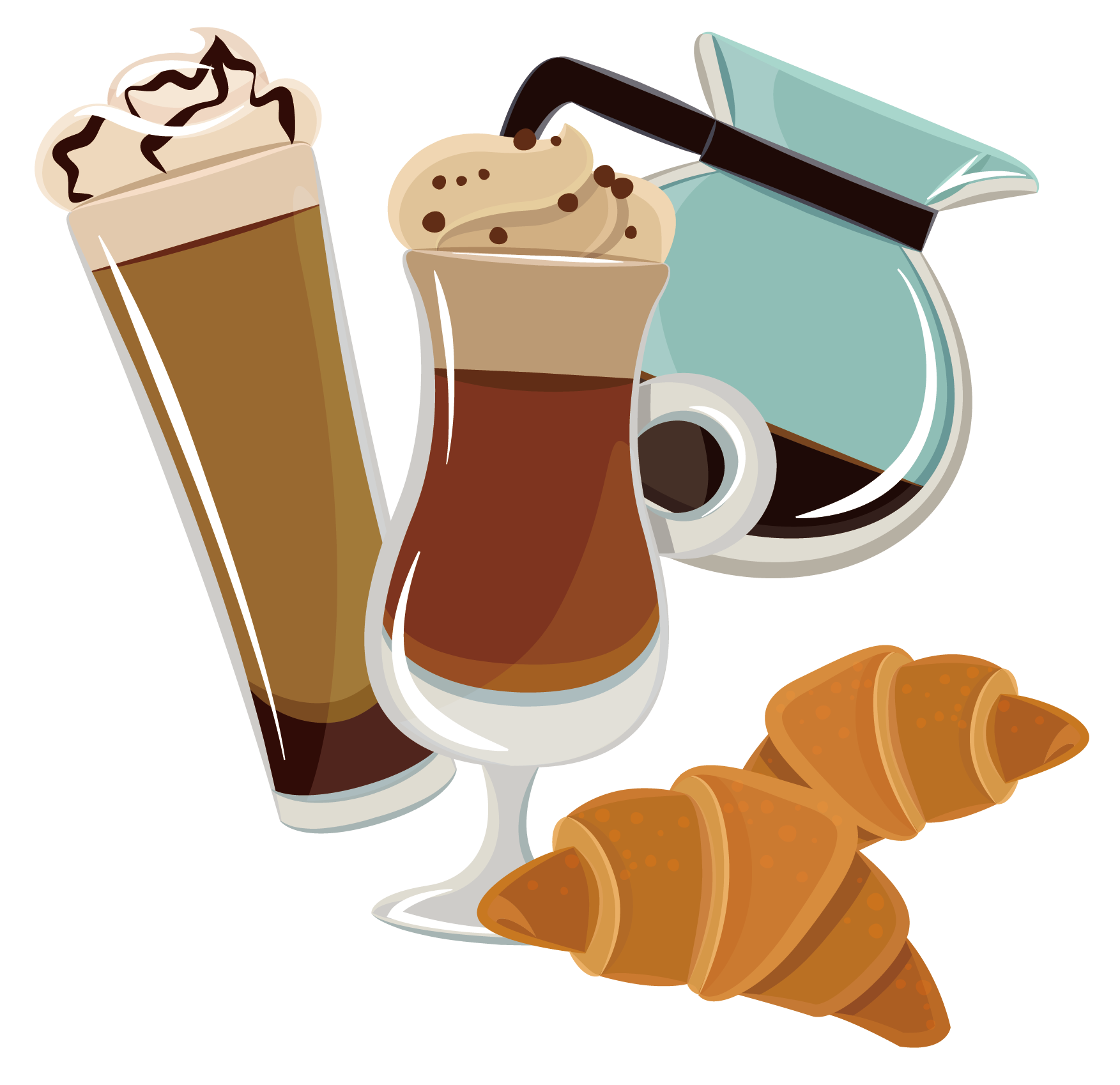 Coffee Soft Drink Croissant Ice Cream Cone - Coffee (1753x1698)