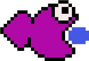 Anthony Did A Nice Fish Swallowing A Blue Bubble - Pumpkin Pie Pixel Art (448x448)