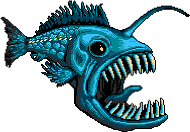 Teethalon - Fish Monster Gif Transparent (630x290)