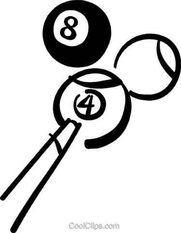 Pool Cue And Balls Royalty Free Vector Clip Art Illustration - Gioca & Vinci: Metodi Matematici Per Scommettitori (374x480)
