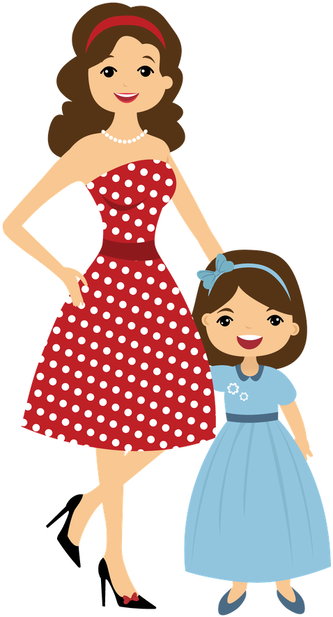 Mães E Filhas - Single Parent Family Clipart (900x900)