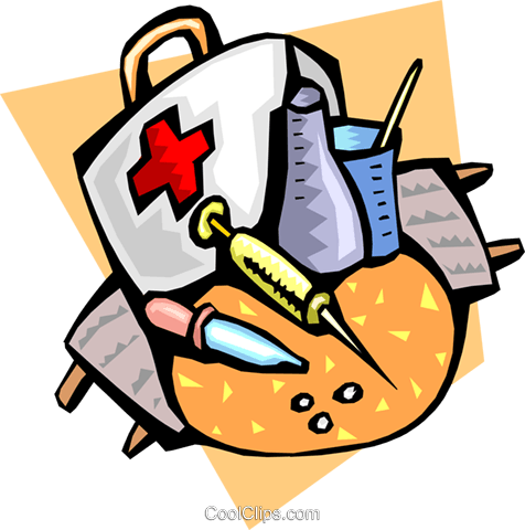 Items In A Doctor's Bag Royalty Free Vector Clip Art - Medical Mission (476x480)