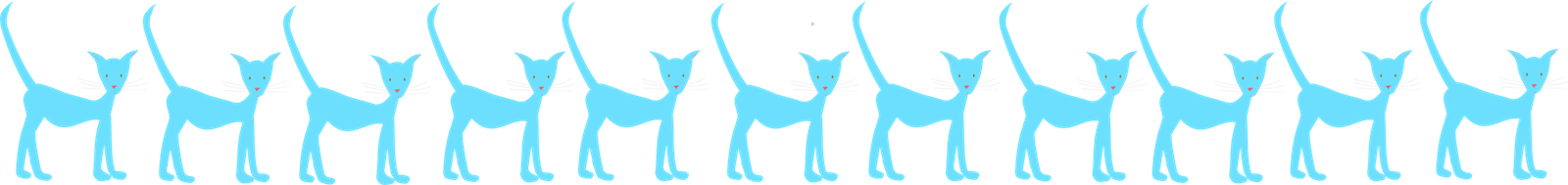 Free Digital Blue Cat Doodle Scrapbooking Embellishment - Domestic Short-haired Cat (1600x189)