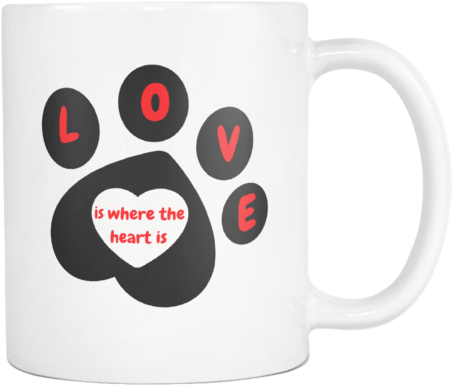 Paw Mug Love Is Where The Heart Is - Labradoodle (500x500)