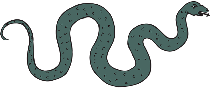 Snake Green Reptile Hissing Slithering Cur - Snake Slithering Clipart (680x340)