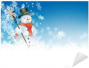 Sticker Bonhomme De Neige, Ciel Bleu, Azur, Hiver, - Downhill (400x400)