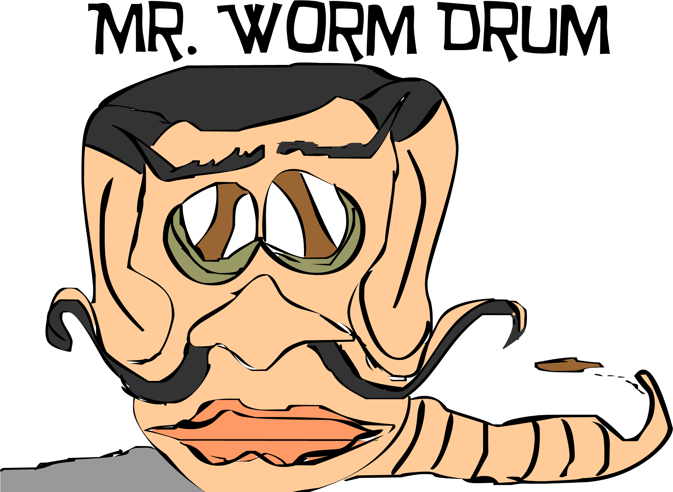 Mr Worm Drum Illustration By Illustrator Jamaal R - Mr Worm Drum Illustration By Illustrator Jamaal R (2292x1667)