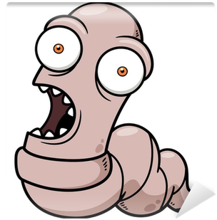 Vector Illustration Of Worm Cartoon Wall Mural • Pixers® - Cartoon Worm (400x400)