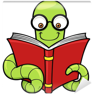 Vector Illustration Of Cartoon Book Worm Wall Mural - Cartoon Bookworm (400x400)