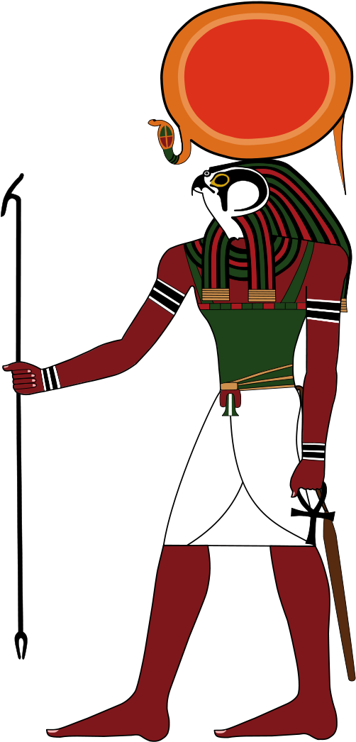 Ra- Hawk Head And Headdress With A Sun Disk - Amun Ra Egyptian God (513x1052)